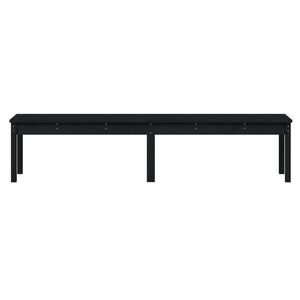 Schwarze Gartenbank 2-Sitzer Kiefernholz 203,5 cm