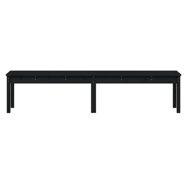 Schwarze Gartenbank 2-Sitzer Kiefernholz 203,5 cm
