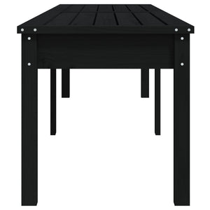 Schwarze Gartenbank 2-Sitzer Kiefernholz 203,5 cm