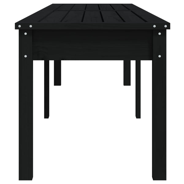 Schwarze Gartenbank 2-Sitzer Kiefernholz 203,5 cm