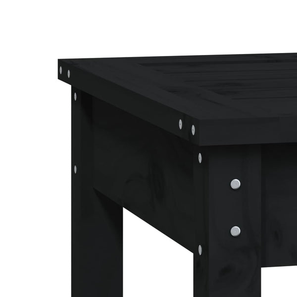 Schwarze Gartenbank 2-Sitzer Kiefernholz 203,5 cm