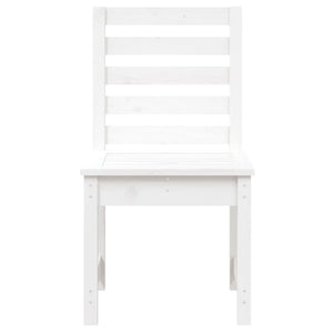 Gartenstühle 2er Set Weiß Kiefer Massivholz