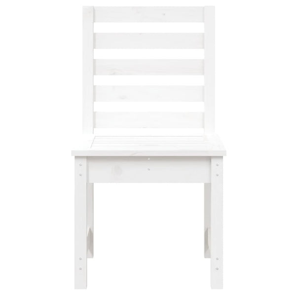 Gartenstühle 2er Set Weiß Kiefer Massivholz