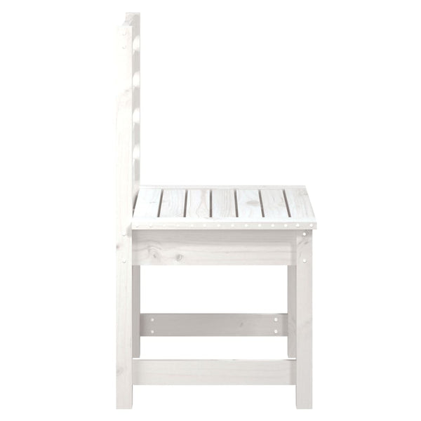 Gartenstühle 2er Set Weiß Kiefer Massivholz