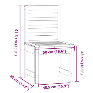 Gartenstühle 2er Set Weiß Kiefer Massivholz