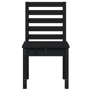 Gartenstühle 2er Set, Kiefer Massivholz, Schwarz