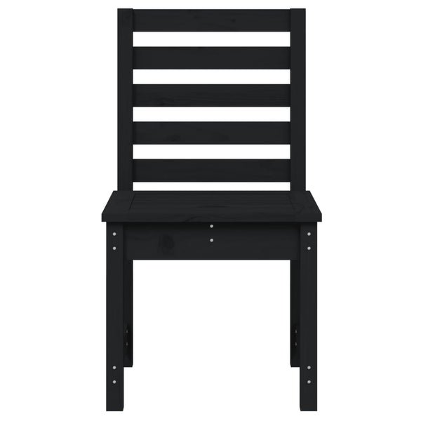 Gartenstühle 2er Set, Kiefer Massivholz, Schwarz