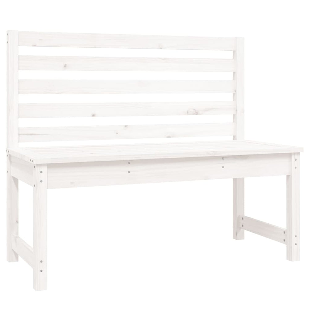 Gartenbank Weiß 109cm Kiefer Massivholz