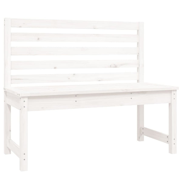 Gartenbank Weiß 109cm Kiefer Massivholz