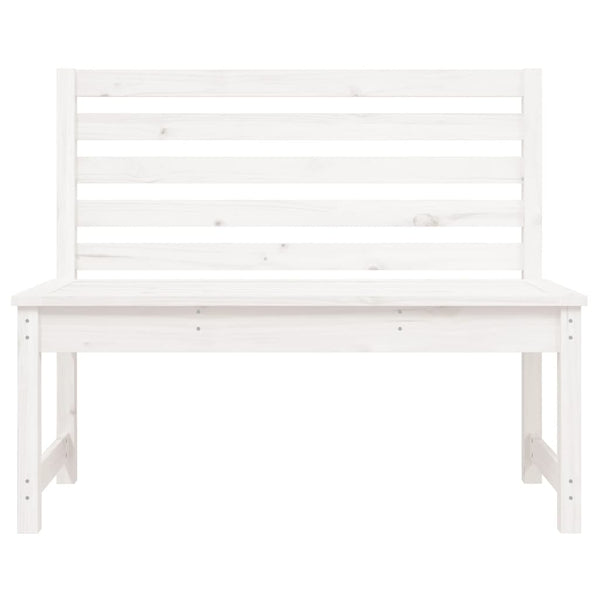 Gartenbank Weiß 109cm Kiefer Massivholz