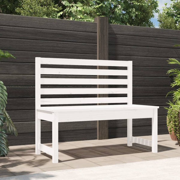 Gartenbank Weiß 109cm Kiefer Massivholz