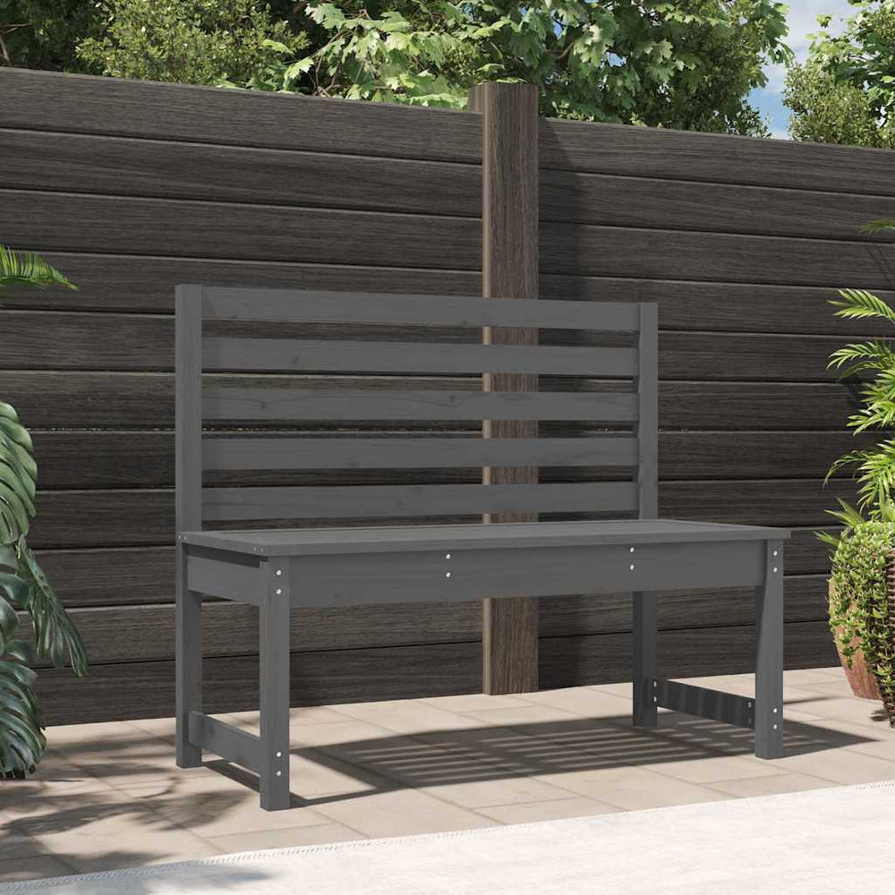 Gartenbank Grau 109cm Kiefer Massivholz