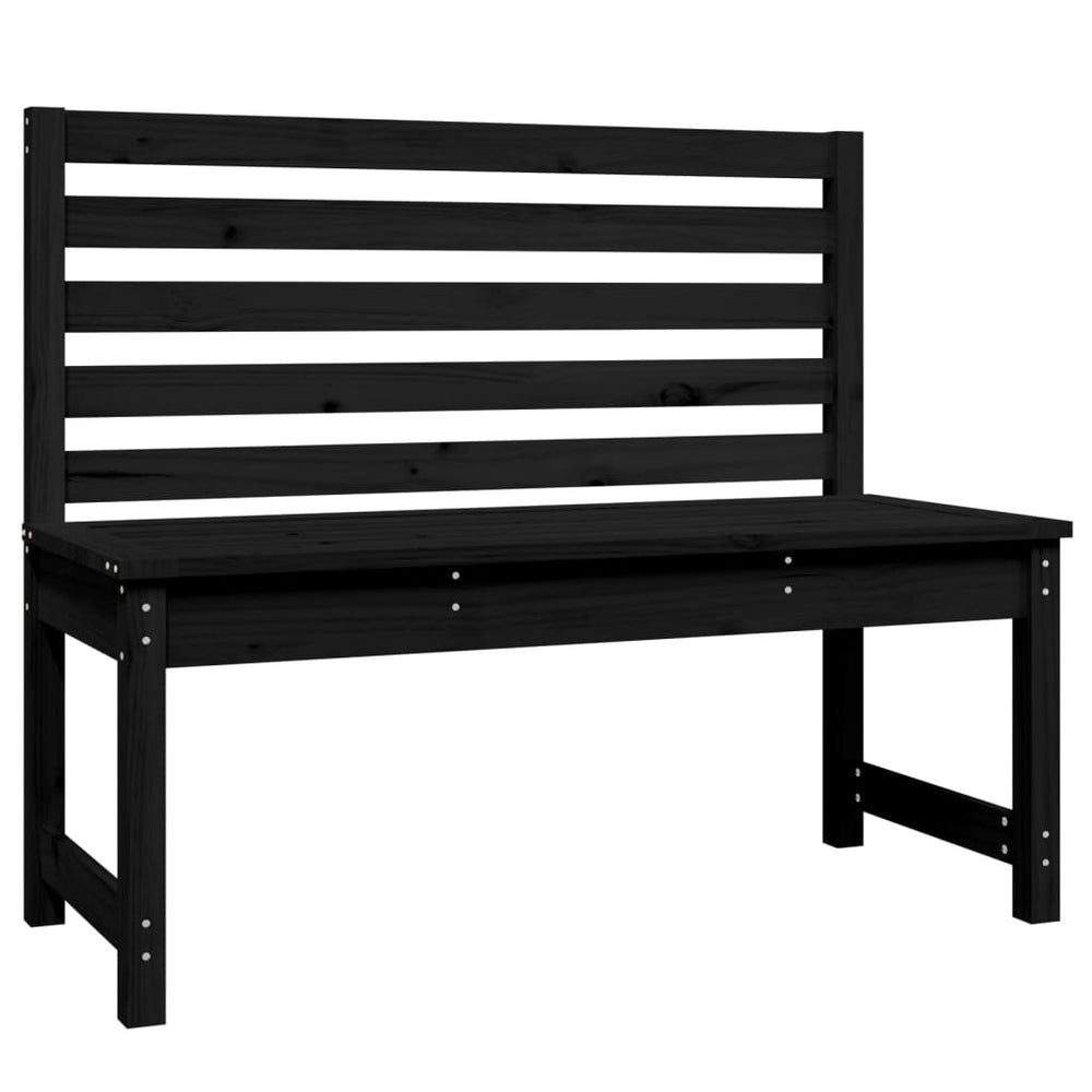 Schwarze Gartenbank 109 cm Kiefer Massivholz