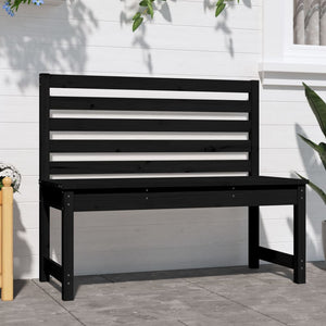 Schwarze Gartenbank 109 cm Kiefer Massivholz