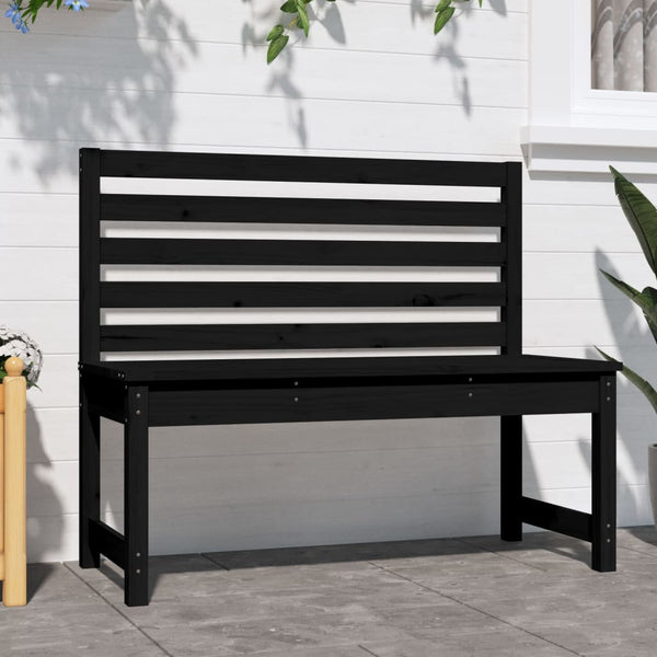 Schwarze Gartenbank 109 cm Kiefer Massivholz