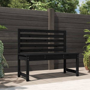 Schwarze Gartenbank 109 cm Kiefer Massivholz