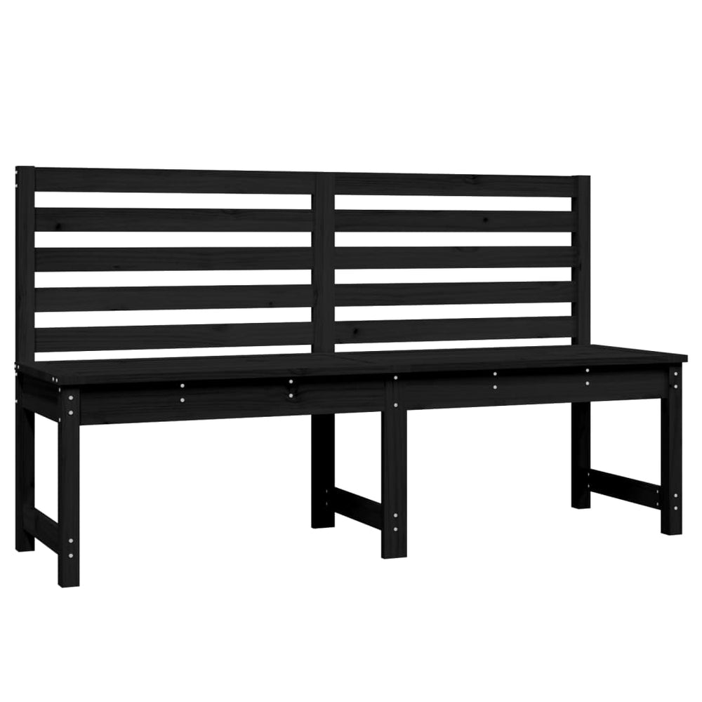 Schwarze Gartenbank 157,5 cm Kiefer Massivholz