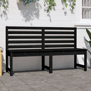 Schwarze Gartenbank 157,5 cm Kiefer Massivholz