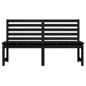 Schwarze Gartenbank 157,5 cm Kiefer Massivholz