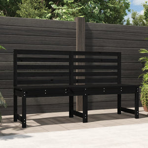 Schwarze Gartenbank 157,5 cm Kiefer Massivholz