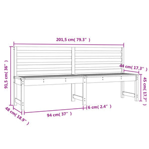 Gartenbank Kiefer Massivholz 201,5 cm