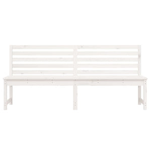 Weiße Gartenbank Kiefer Massivholz 201,5 cm