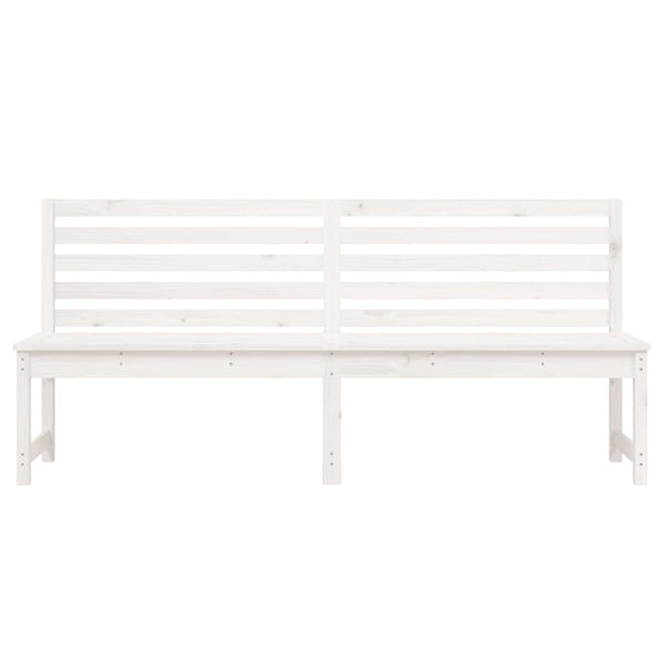 Weiße Gartenbank Kiefer Massivholz 201,5 cm
