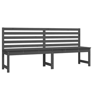 Graue Gartenbank 201,5 cm Kiefer Massivholz