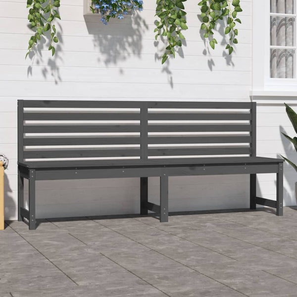 Graue Gartenbank 201,5 cm Kiefer Massivholz