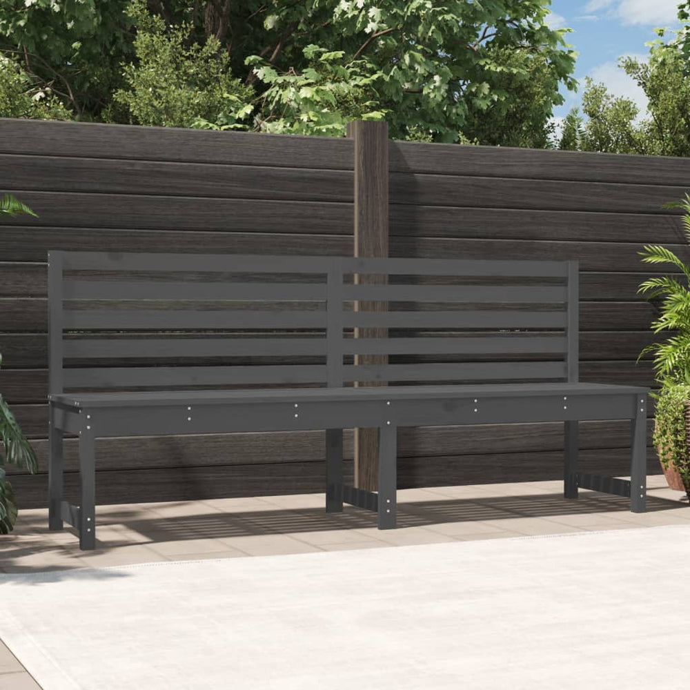 Graue Gartenbank 201,5 cm Kiefer Massivholz