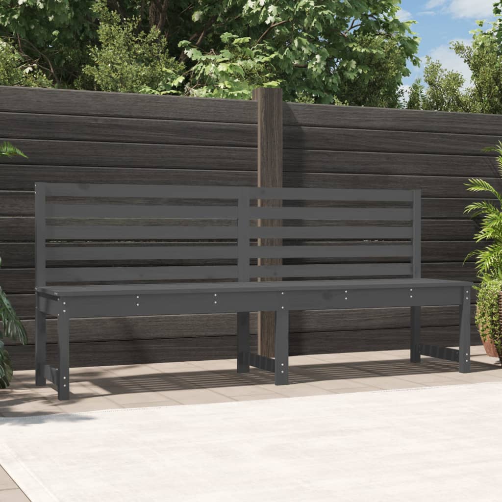 Graue Gartenbank 201,5 cm Kiefer Massivholz