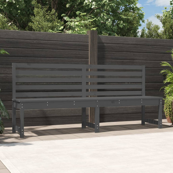 Graue Gartenbank 201,5 cm Kiefer Massivholz