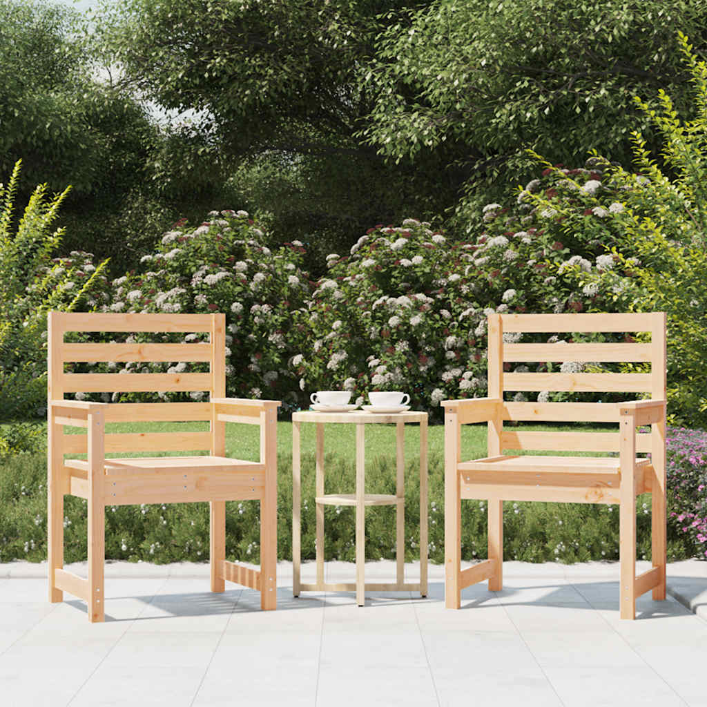 Gartenstühle 2er Set Kiefer Massivholz