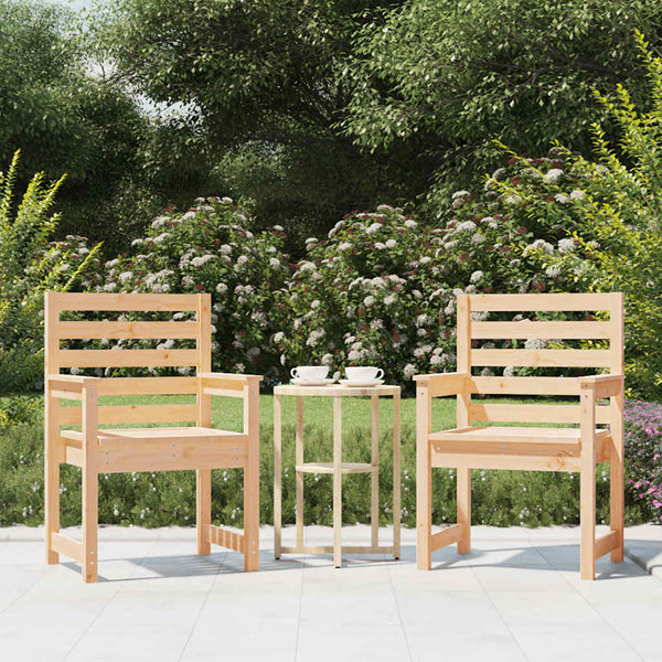 Gartenstühle 2er Set Kiefer Massivholz