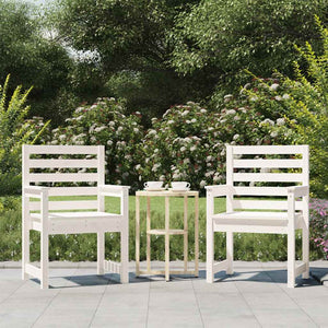 Gartenstühle 2er Set, Kiefer Massivholz, Weiß