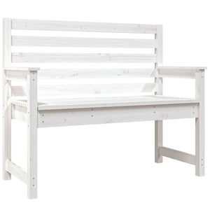 Gartenbank Weiß Kiefer Massivholz 109cm