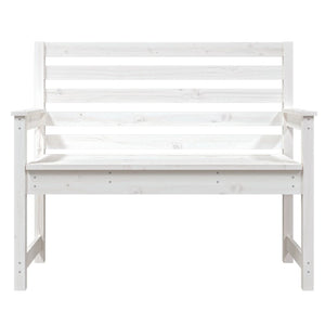 Gartenbank Weiß Kiefer Massivholz 109cm