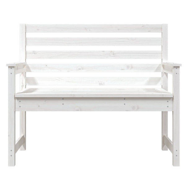 Gartenbank Weiß Kiefer Massivholz 109cm