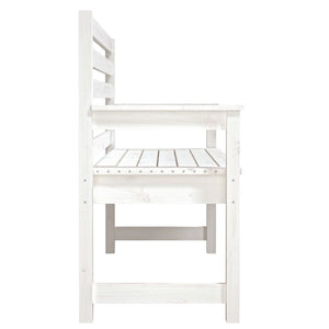 Gartenbank Weiß Kiefer Massivholz 109cm