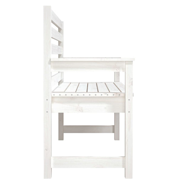 Gartenbank Weiß Kiefer Massivholz 109cm