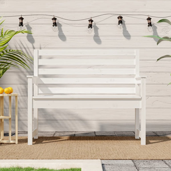Gartenbank Weiß Kiefer Massivholz 109cm