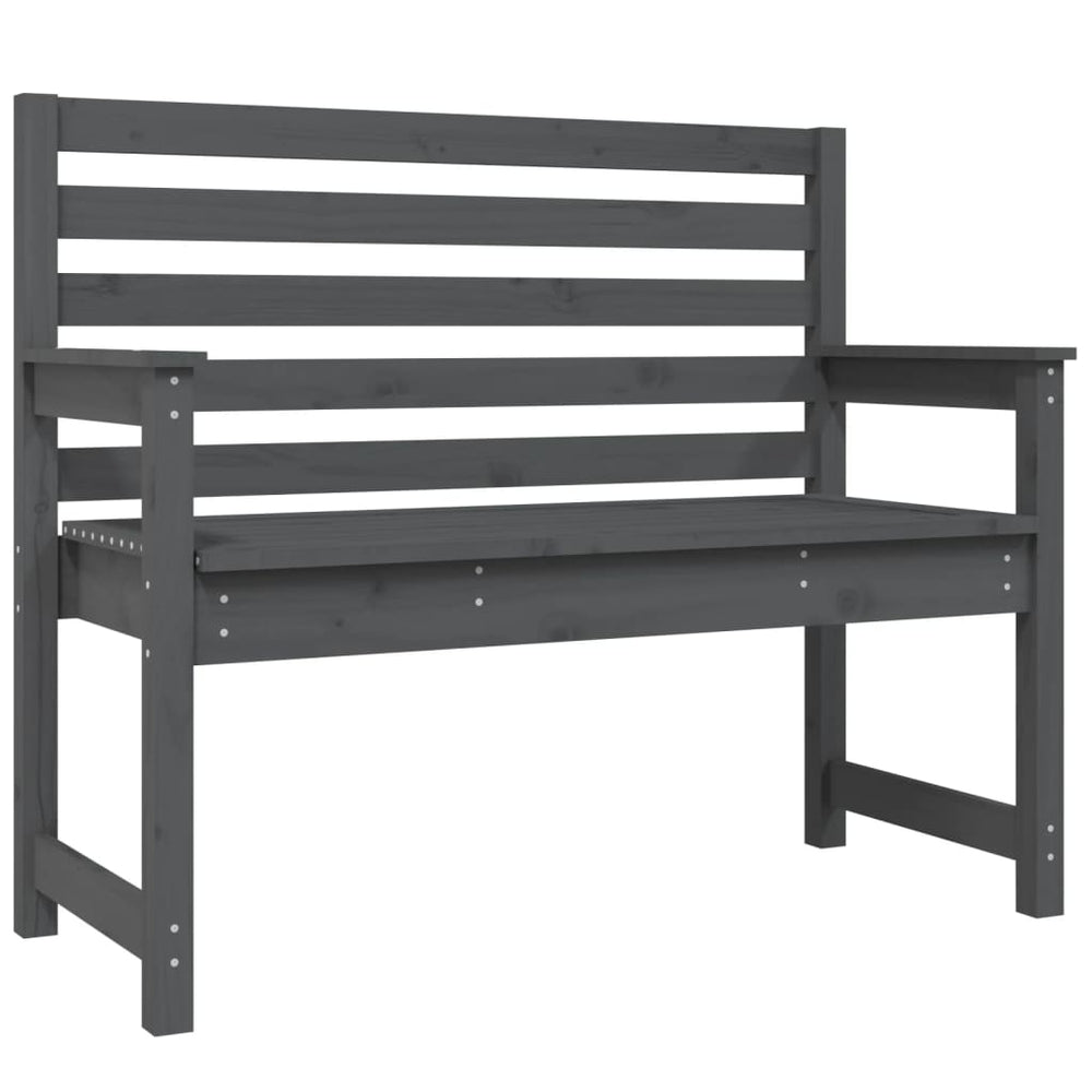 Graue Gartenbank Kiefer Massivholz 109 cm