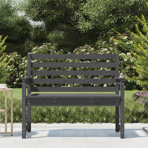 Graue Gartenbank Kiefer Massivholz 109 cm