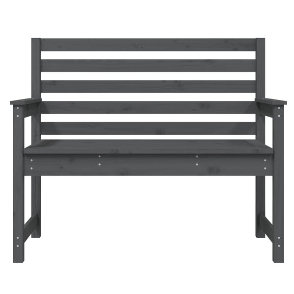 Graue Gartenbank Kiefer Massivholz 109 cm