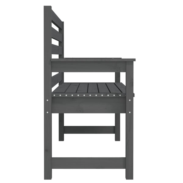 Graue Gartenbank Kiefer Massivholz 109 cm