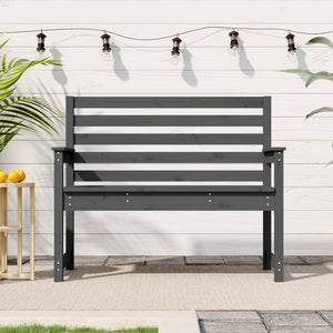 Graue Gartenbank Kiefer Massivholz 109 cm