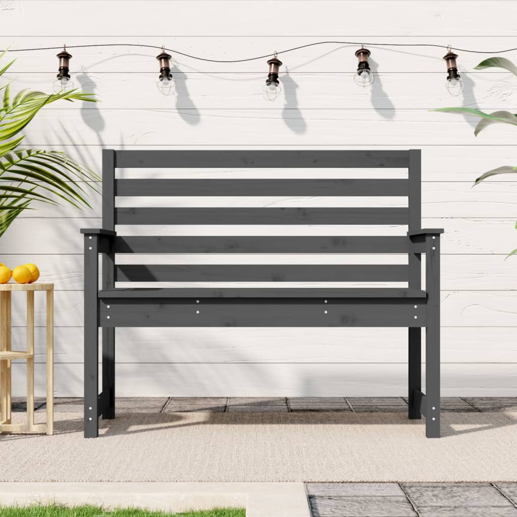 Graue Gartenbank Kiefer Massivholz 109 cm