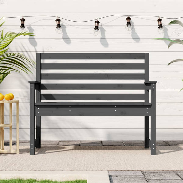 Graue Gartenbank Kiefer Massivholz 109 cm