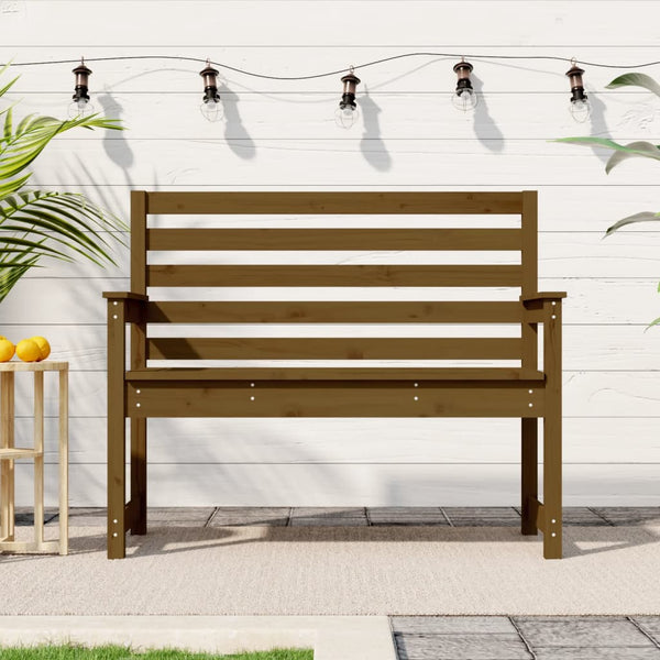vidaXL Banc de jardin marron miel 109x48x91,5 cm bois de pin massif