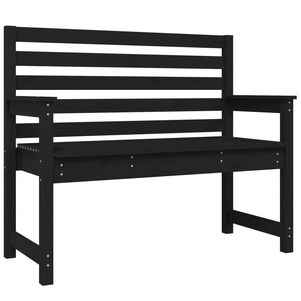 Schwarze Gartenbank Kiefer Massivholz 109 cm